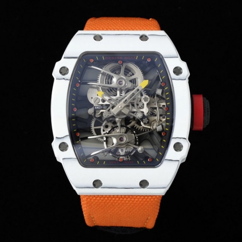 RM 27-02 Tourbillon RN 화이트다이얼 오렌지 나일론밴드